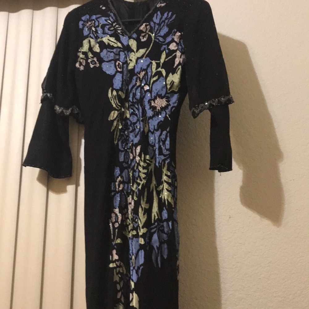 A long beaded Flowy dress